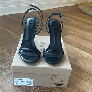 Steve Madden Jypsey Elegant Black Leather Heels